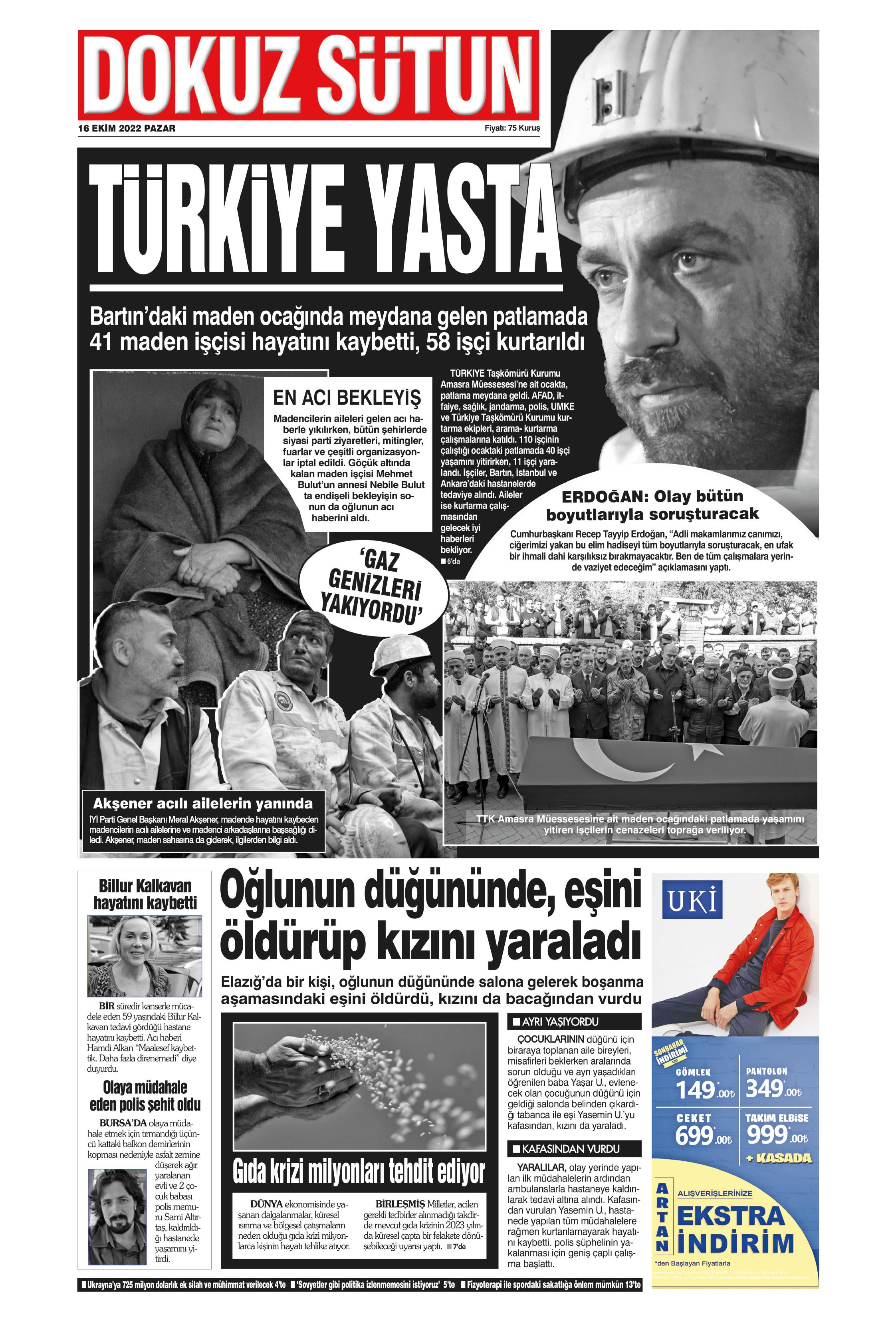 Dokuz S Tun Gazetesi Ekim Pazar G N Man Eti