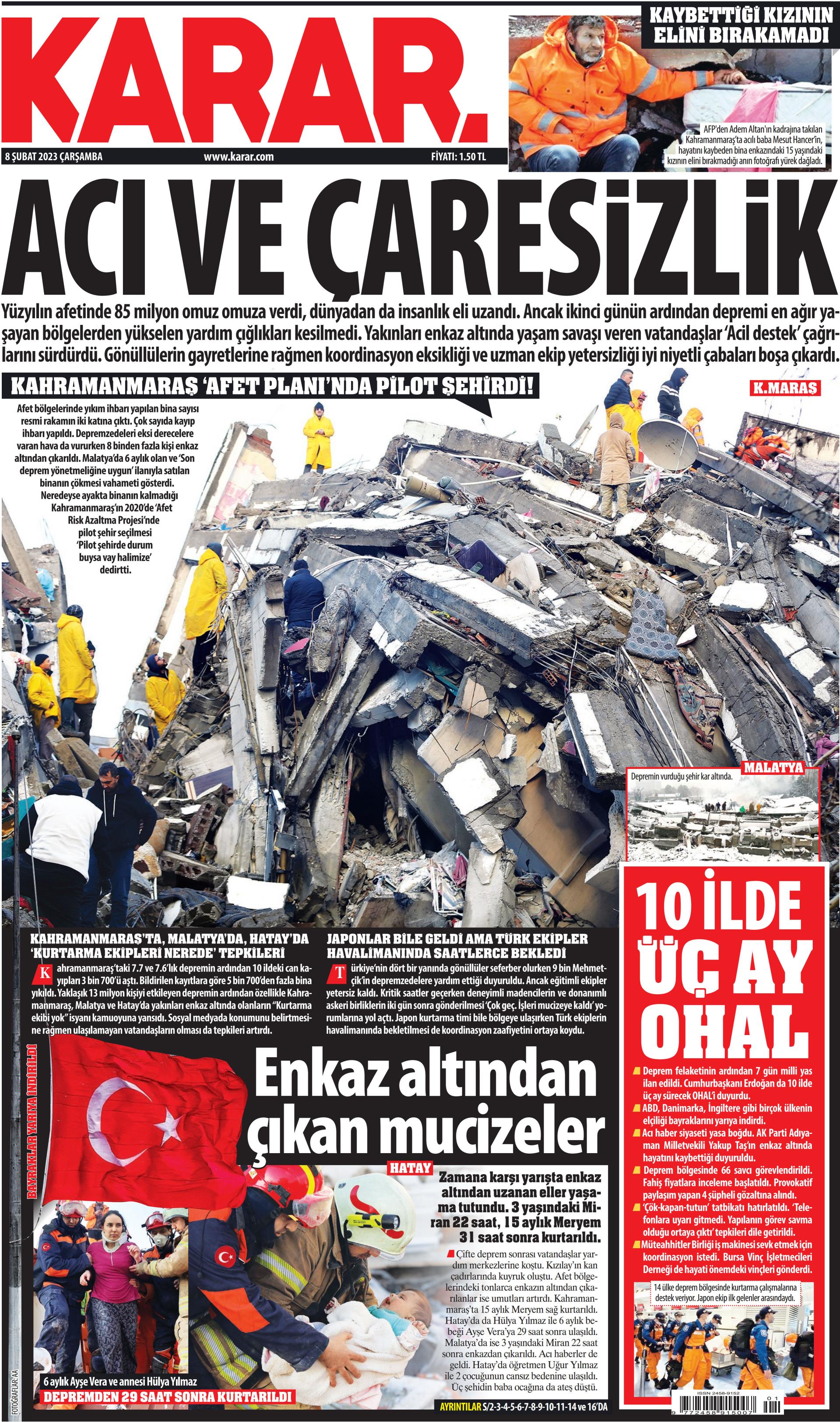 Karar Gazetesi Ubat Ar Amba G N Man Eti