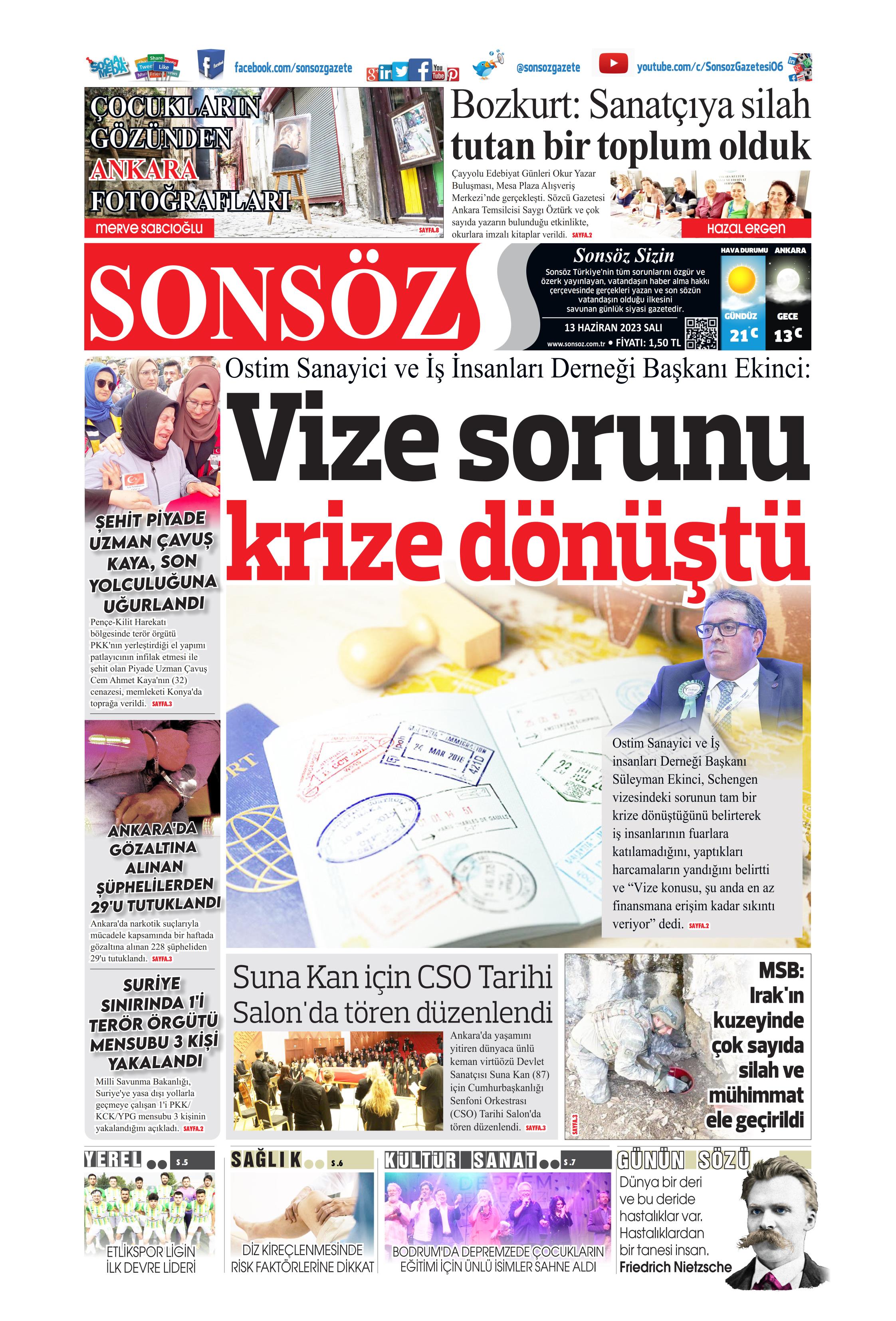 Sons Z Gazetesi Haziran Sal G N Man Eti