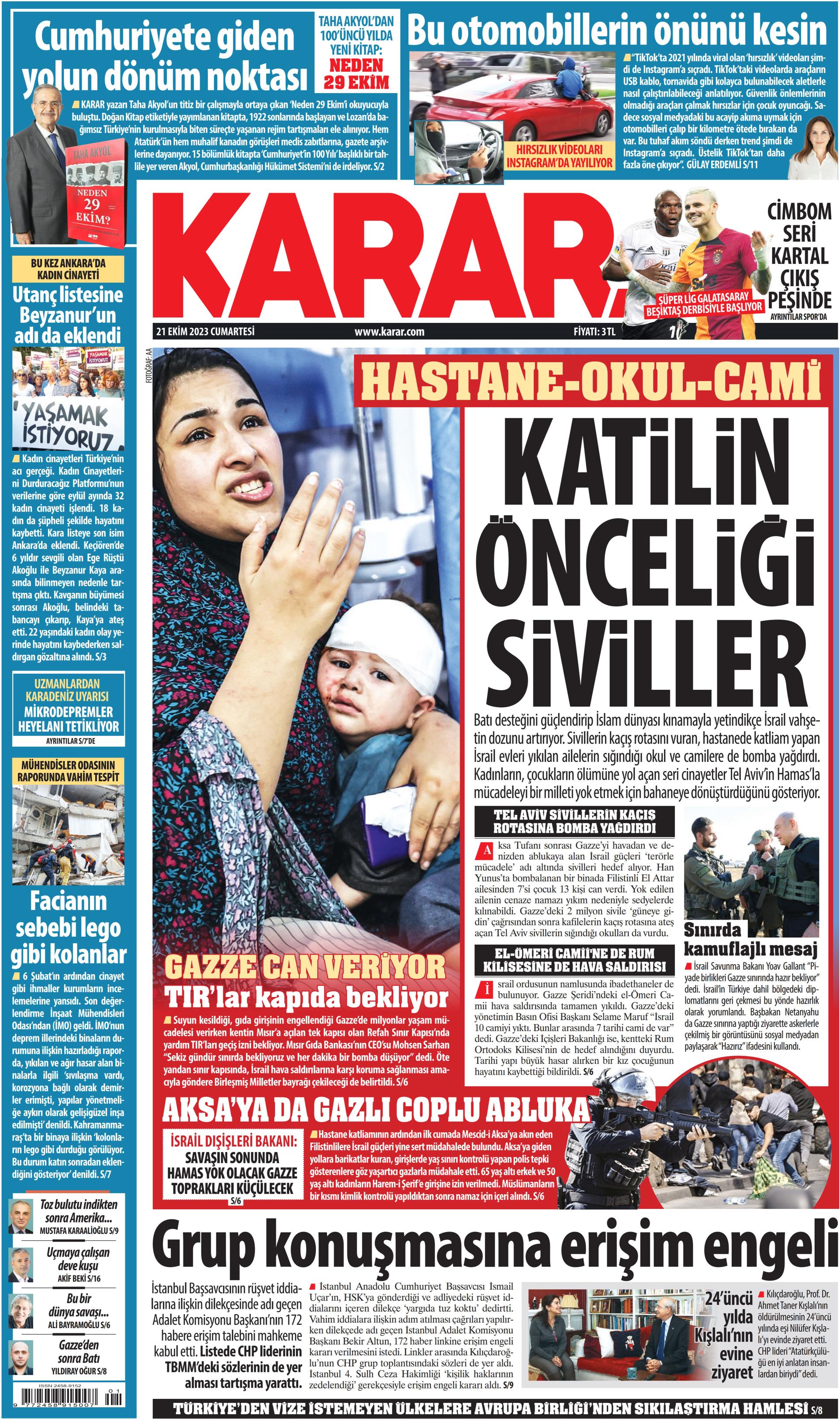 Karar Gazetesi Ekim Cumartesi G N Man Eti