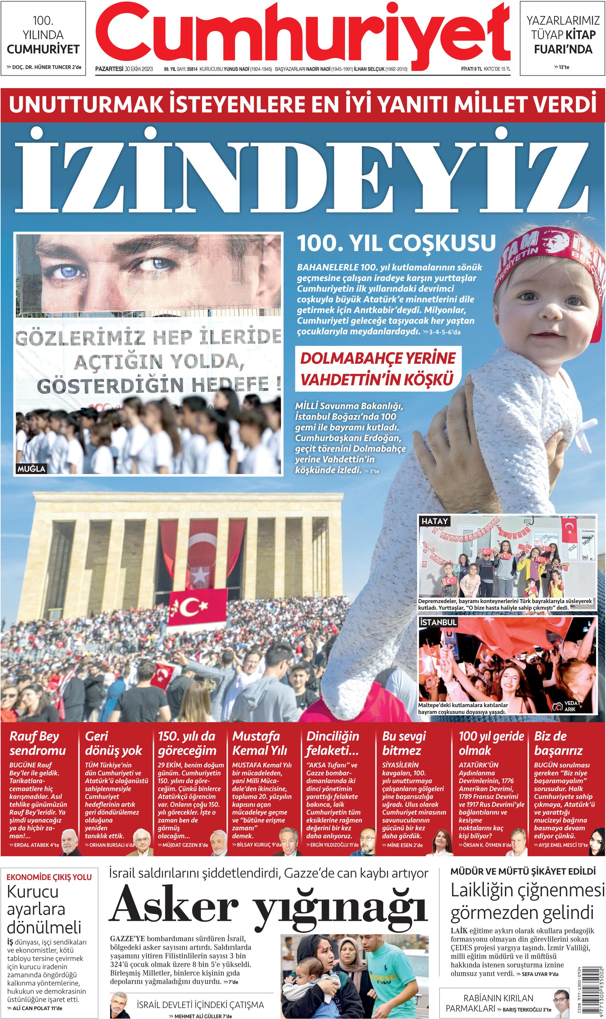 Cumhuriyet Gazetesi Ekim Pazartesi G N Man Eti