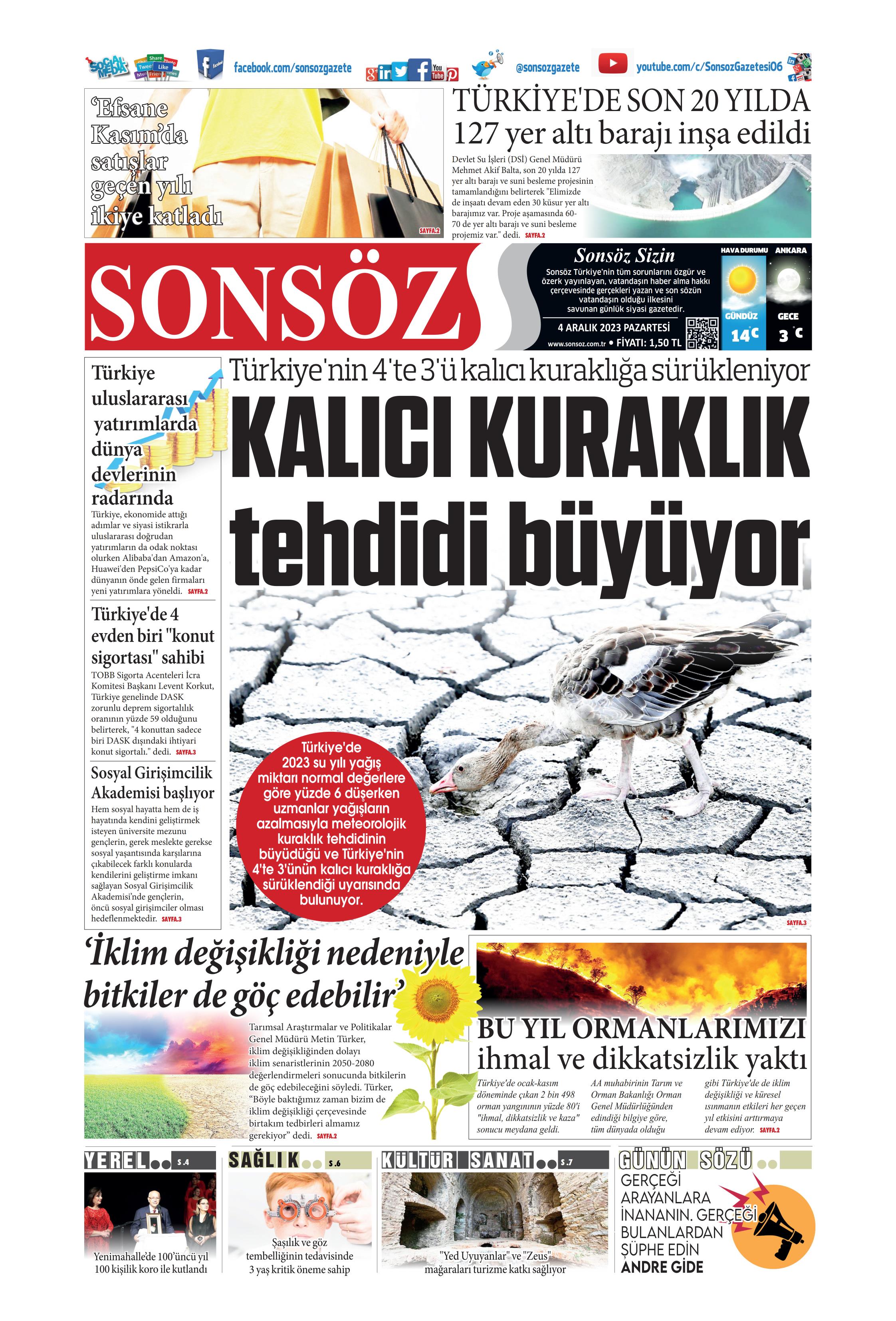 Sons Z Gazetesi Aral K Pazartesi G N Man Eti