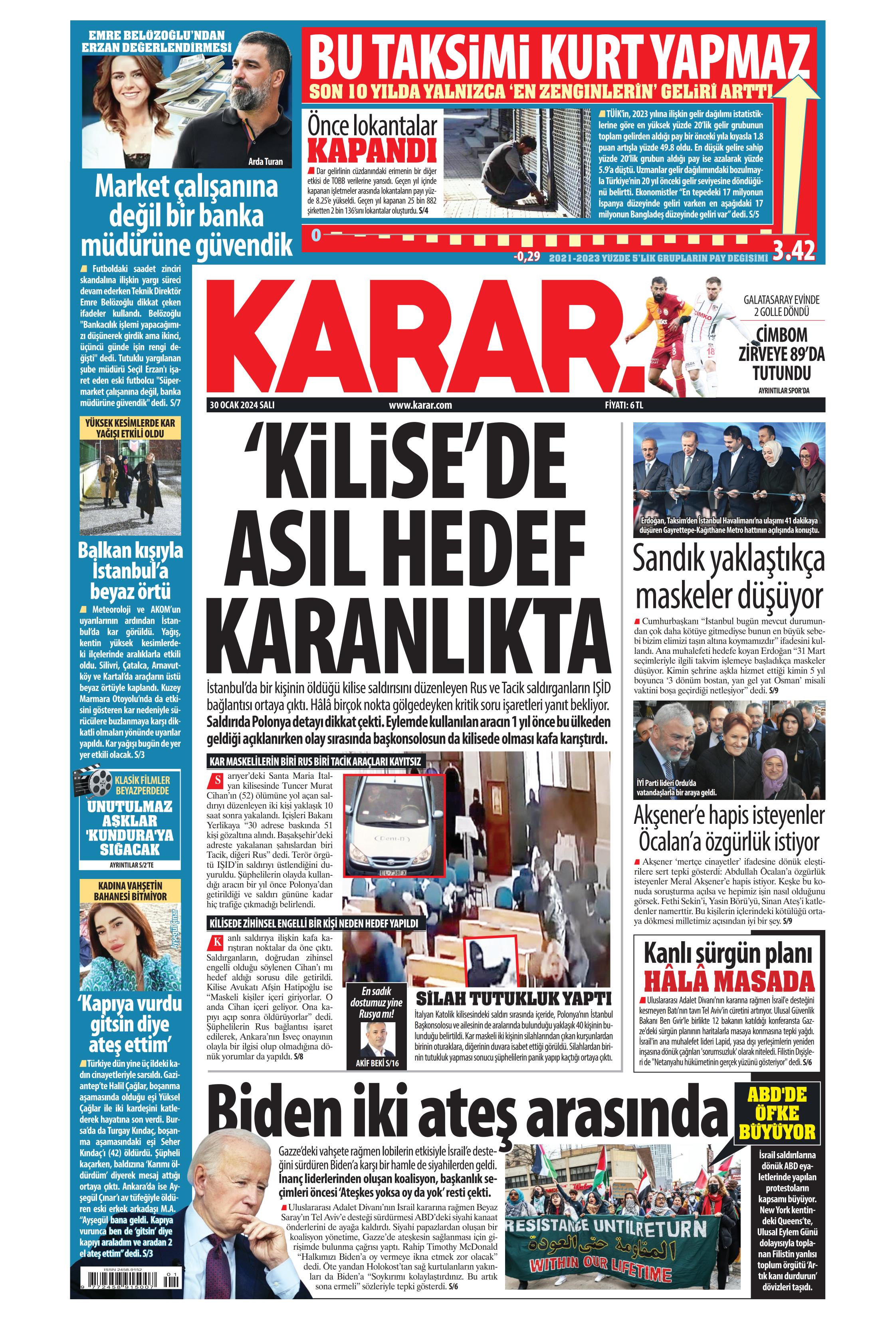 Karar Gazetesi Ocak Sal G N Man Eti