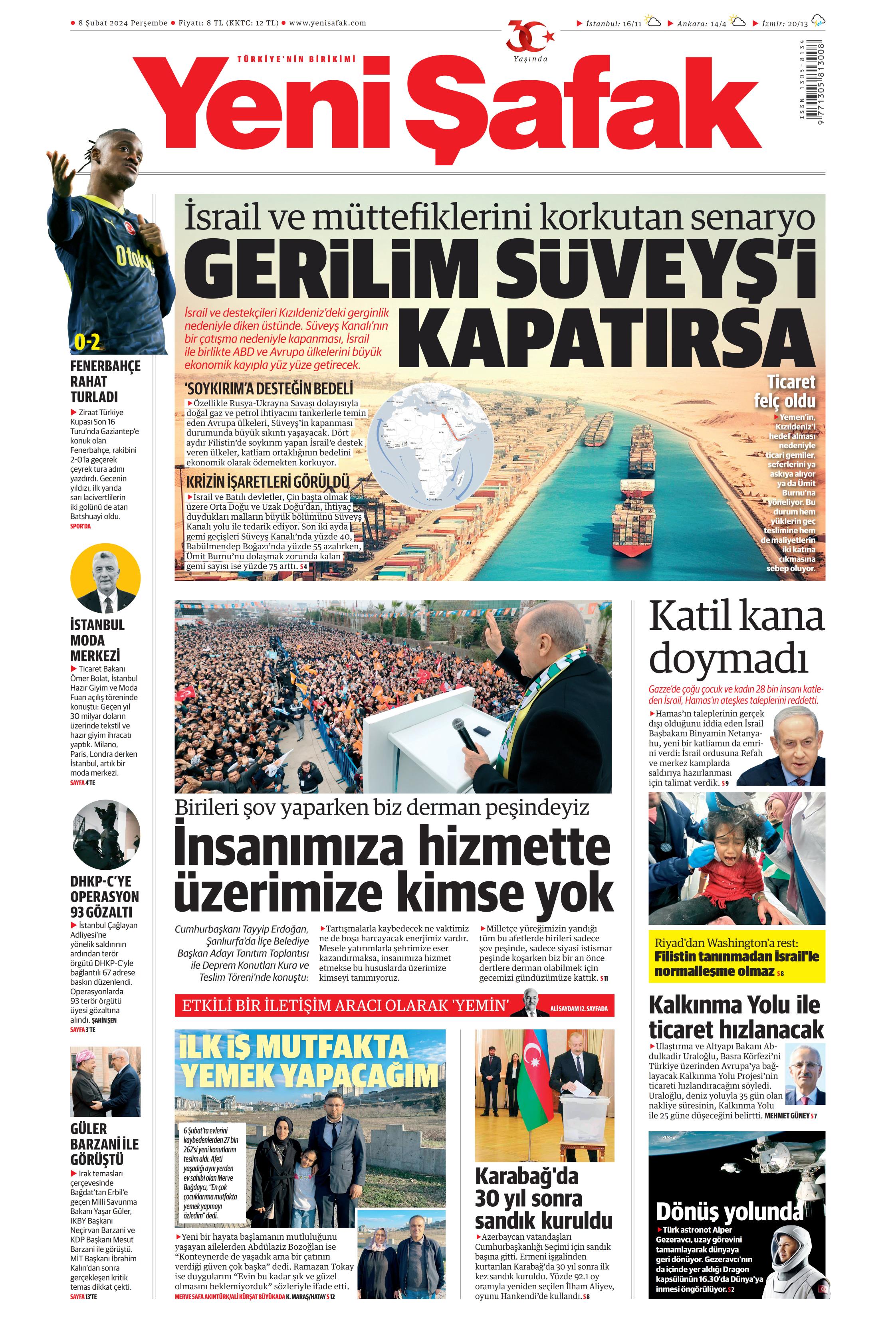 Yeni Afak Gazetesi Ubat Per Embe G N Man Eti