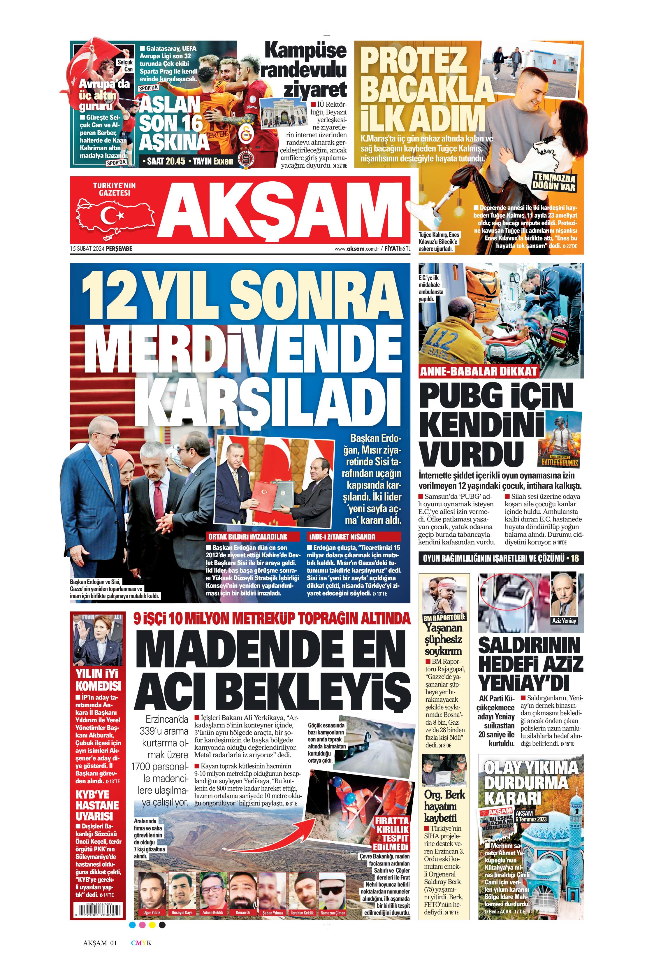 Ak Am Gazetesi Ubat Per Embe G N Man Eti