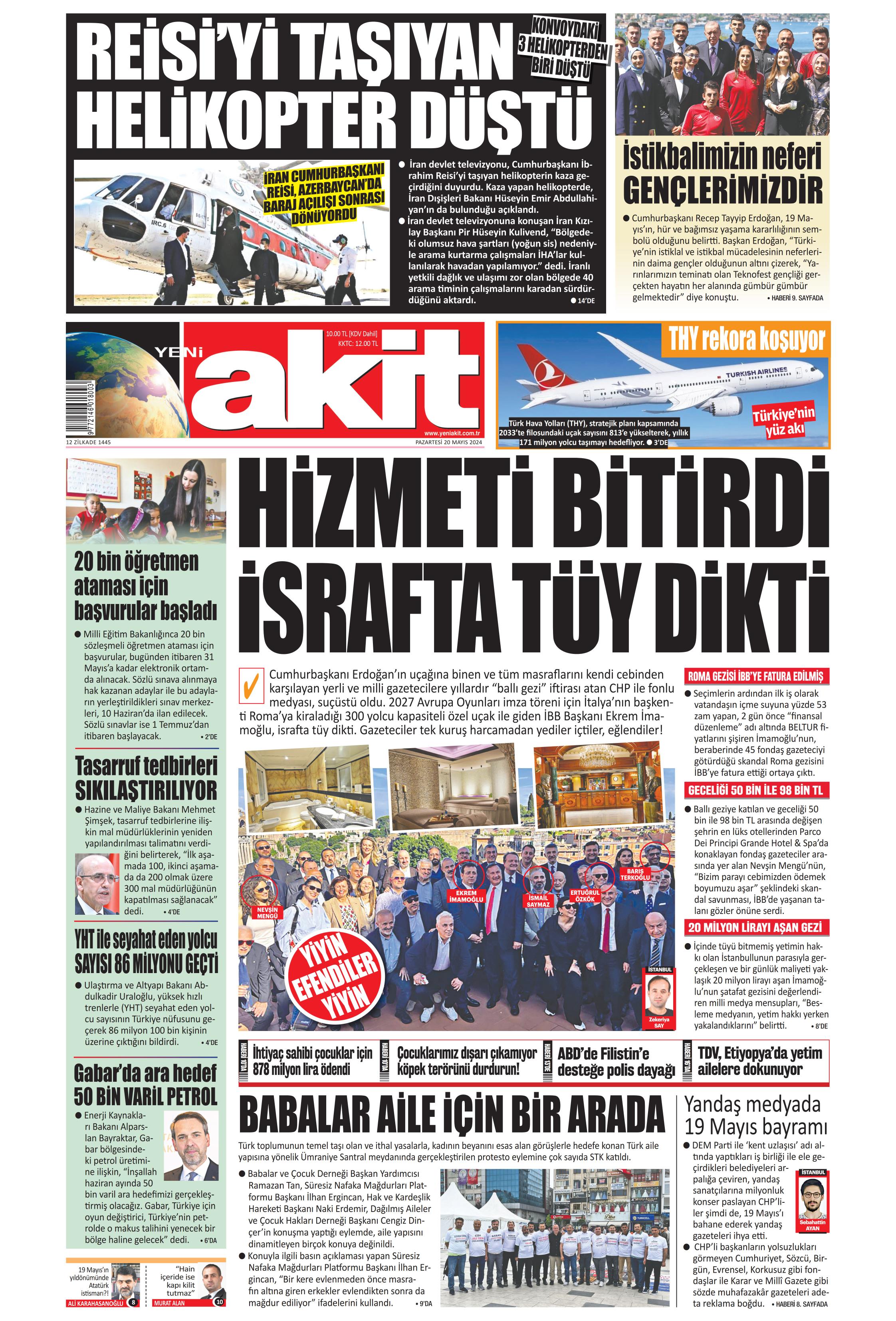 Yeni Akit Gazetesi May S Pazartesi G N Man Eti