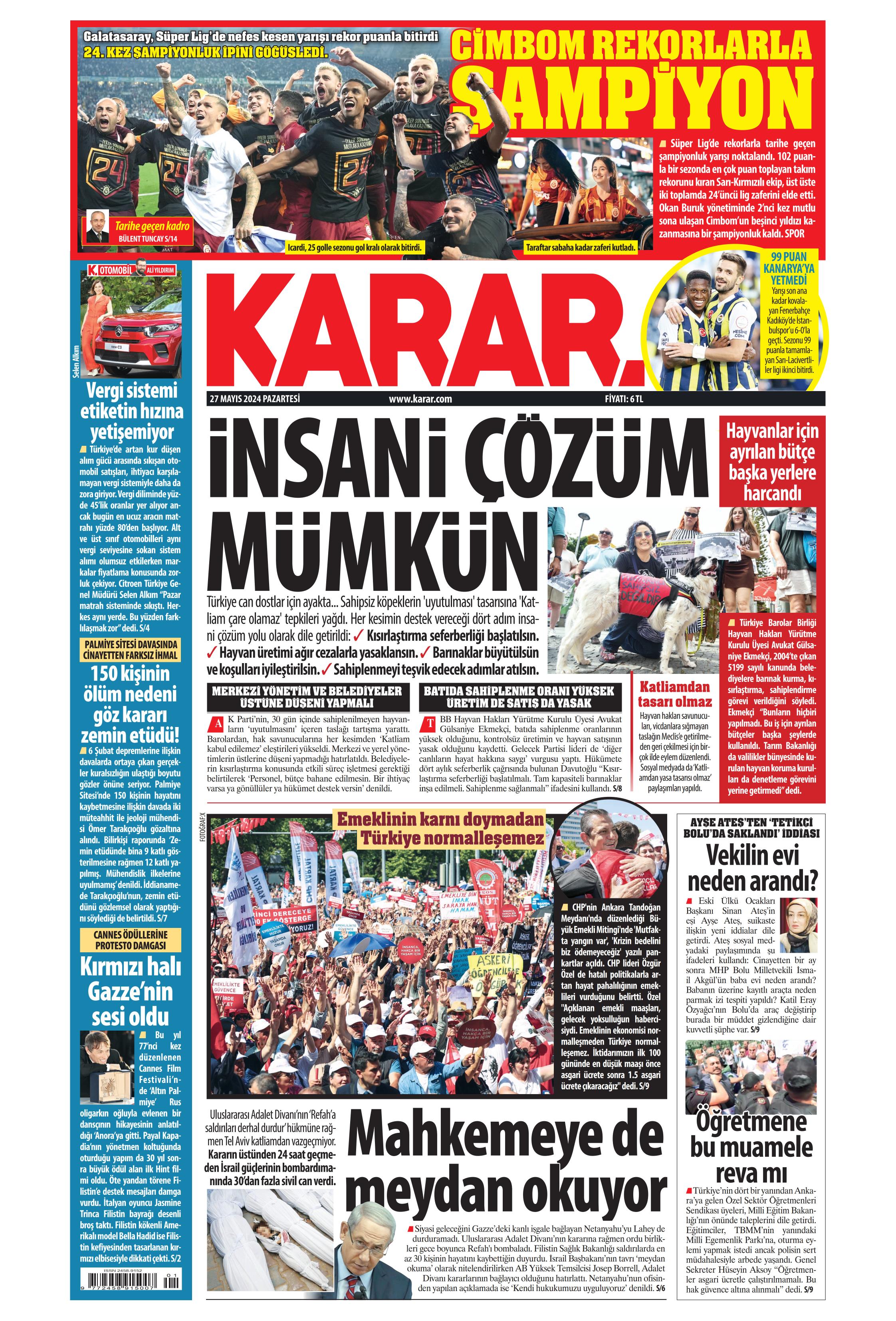 Karar Gazetesi May S Pazartesi G N Man Eti