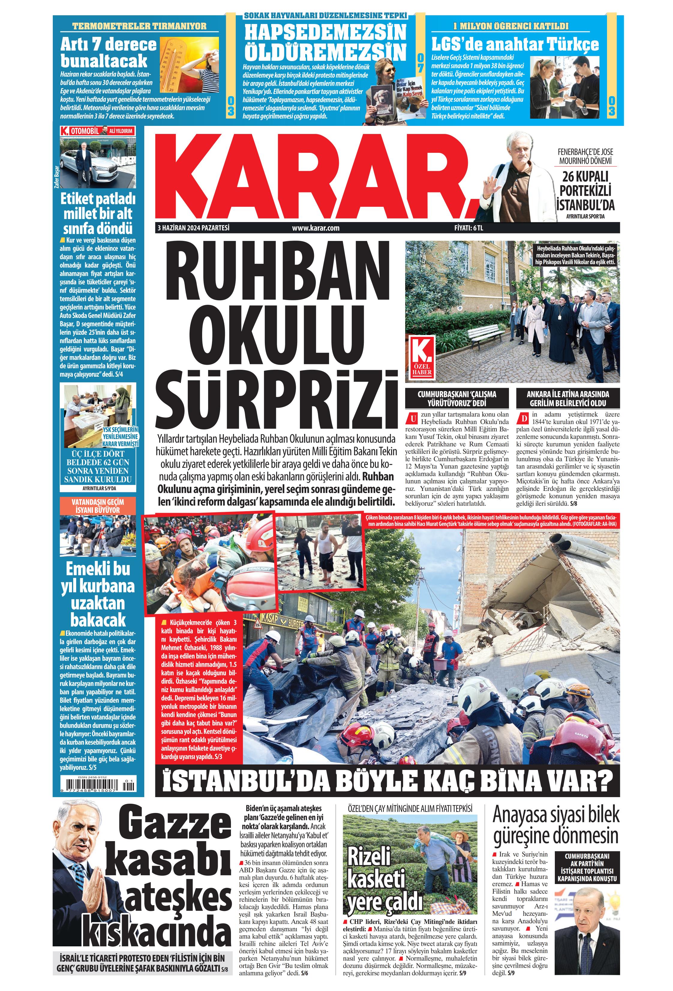 Karar Gazetesi Haziran Pazartesi G N Man Eti