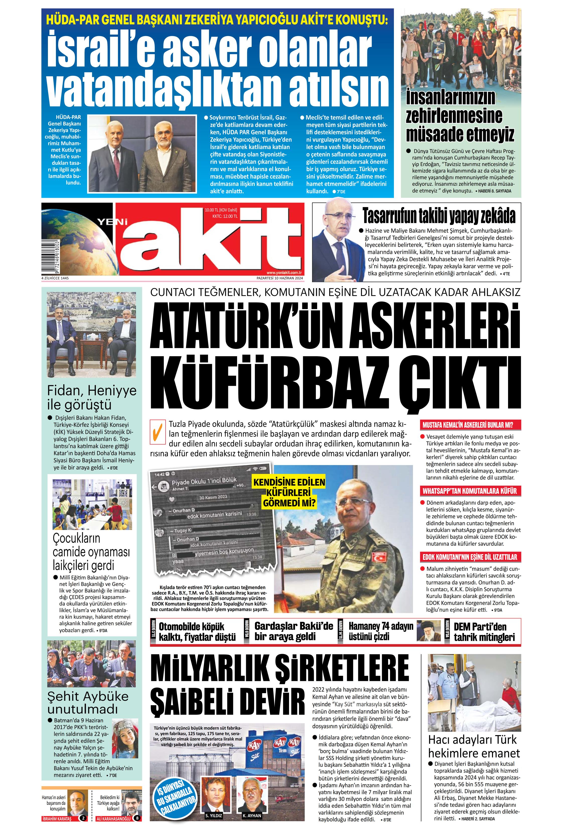 Yeni Akit Gazetesi Haziran Pazartesi G N Man Eti