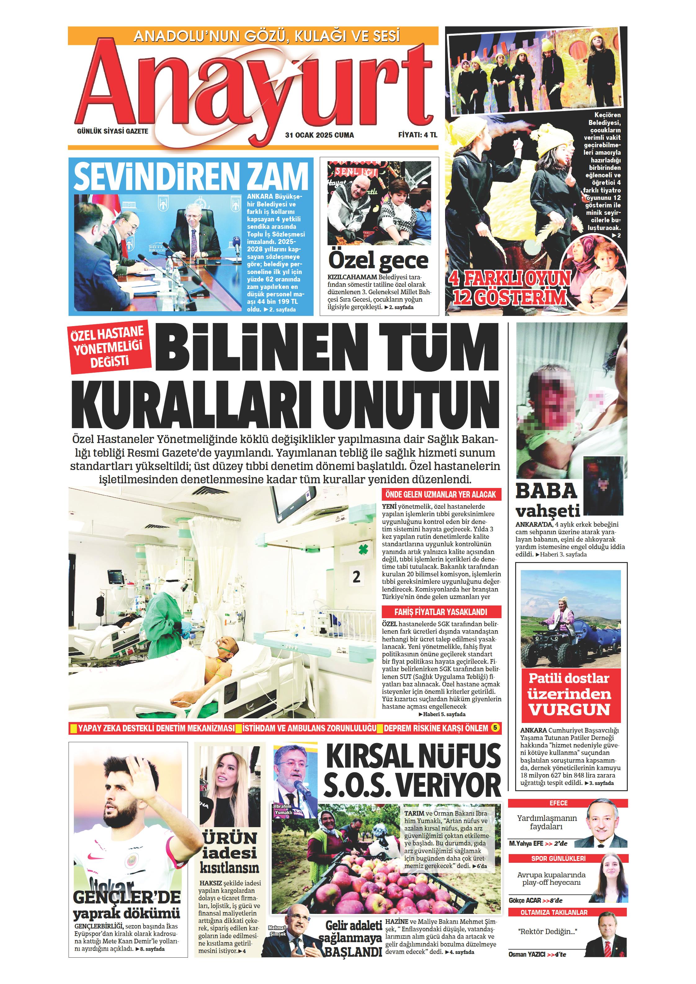 Anayurt Gazetesi Ocak Cuma G N Man Eti