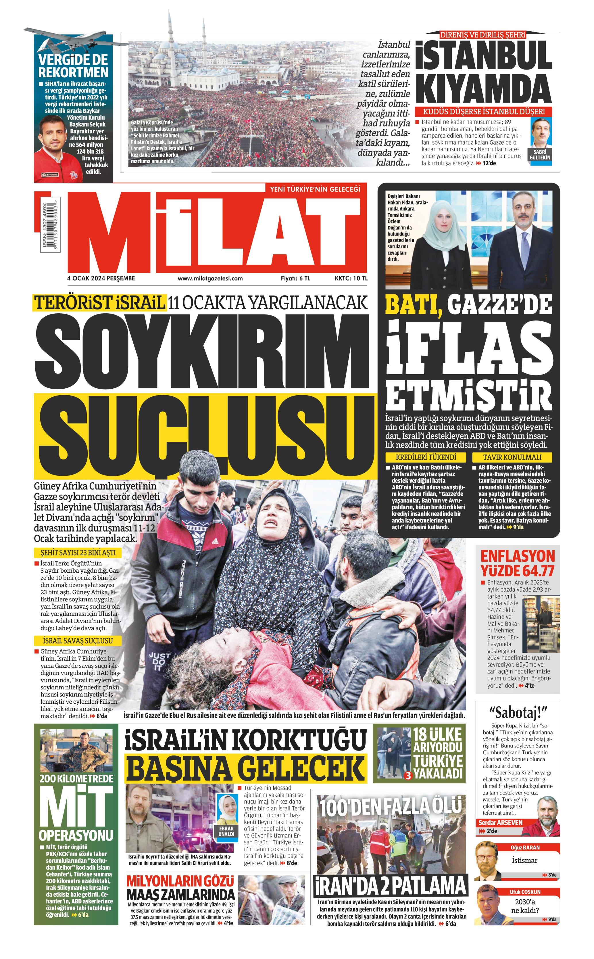 Milat Gazetesi 4 Ocak 2024 Per Embe G N Man Eti   32dc82f0 Be8e 42e4 8278 2fead2ceb16e 