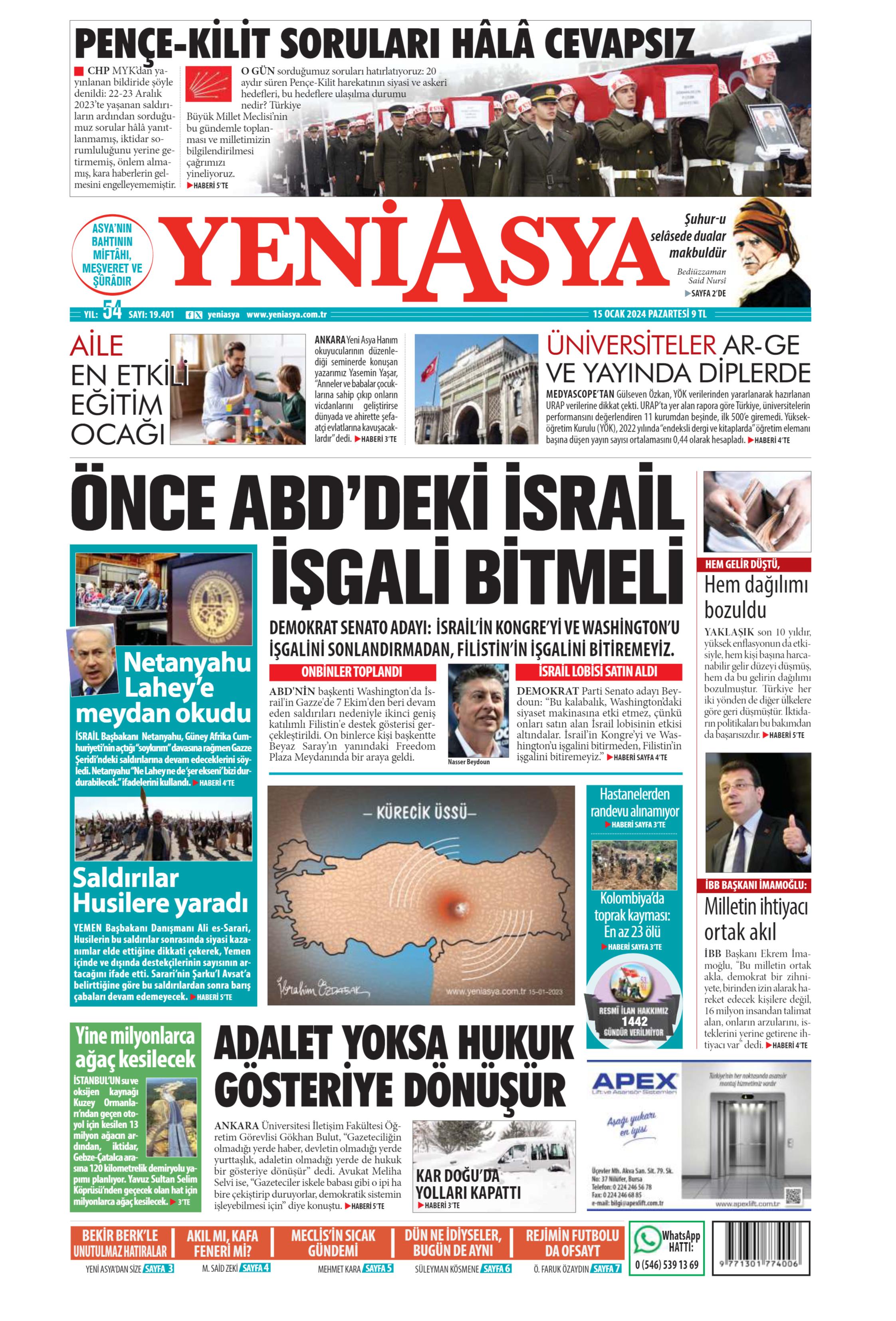 Yeni Asya Gazetesi 15 Ocak 2024 Pazartesi G N Man Eti   96ec6186 6610 4eed Bfa1 Ec84693ca55a 